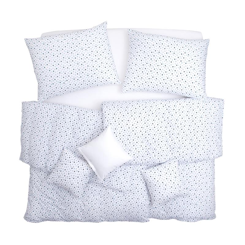 Obliečky JERSEY hviezdy biela modrá