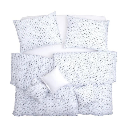 Obliečky JERSEY hviezdy biela modrá