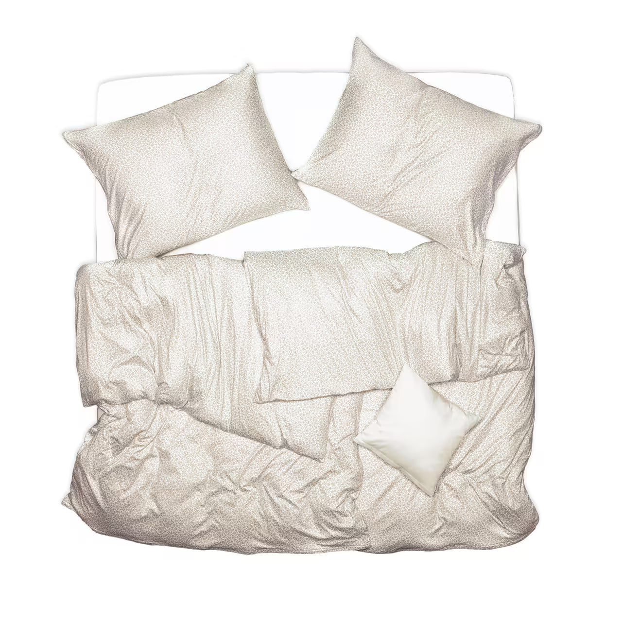 Obliečky JERSEY kvietky biela béžová