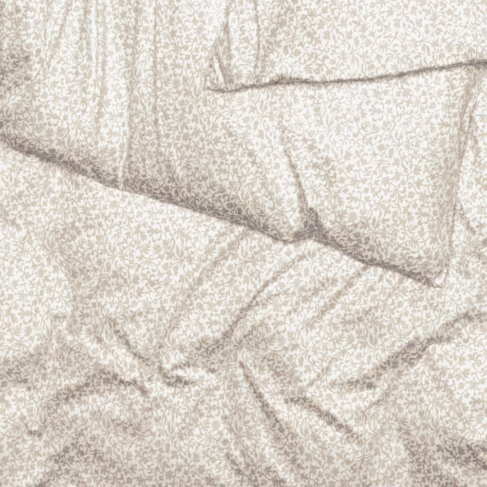 Obliečky JERSEY kvietky biela béžová