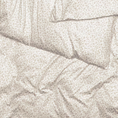 Obliečky JERSEY kvietky biela béžová