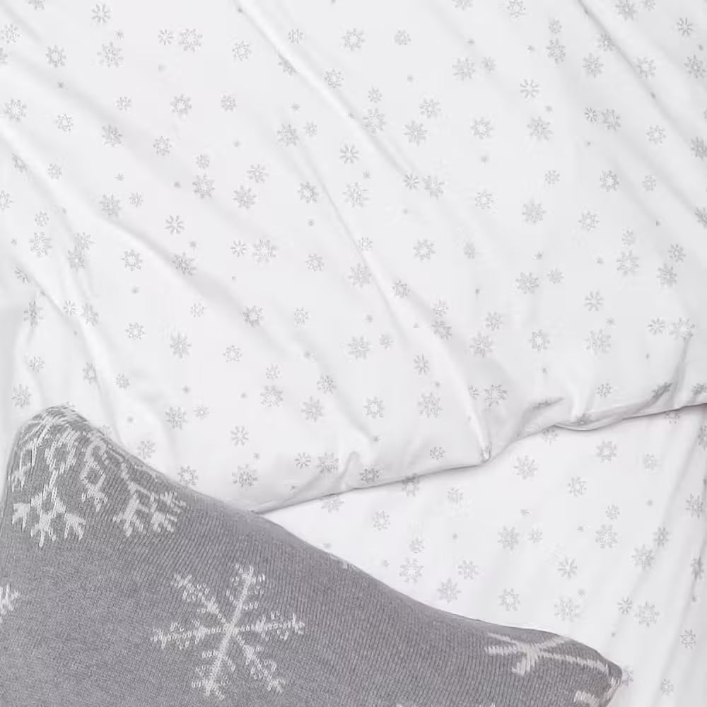 Obliečky JERSEY vločky sivá