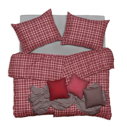 Obliečky KLASIK SOFT kocky vínová