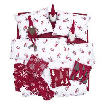 Obliečky KLASIK elfi biela červená