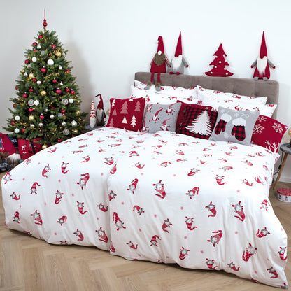 Obliečky KLASIK elfi biela červená