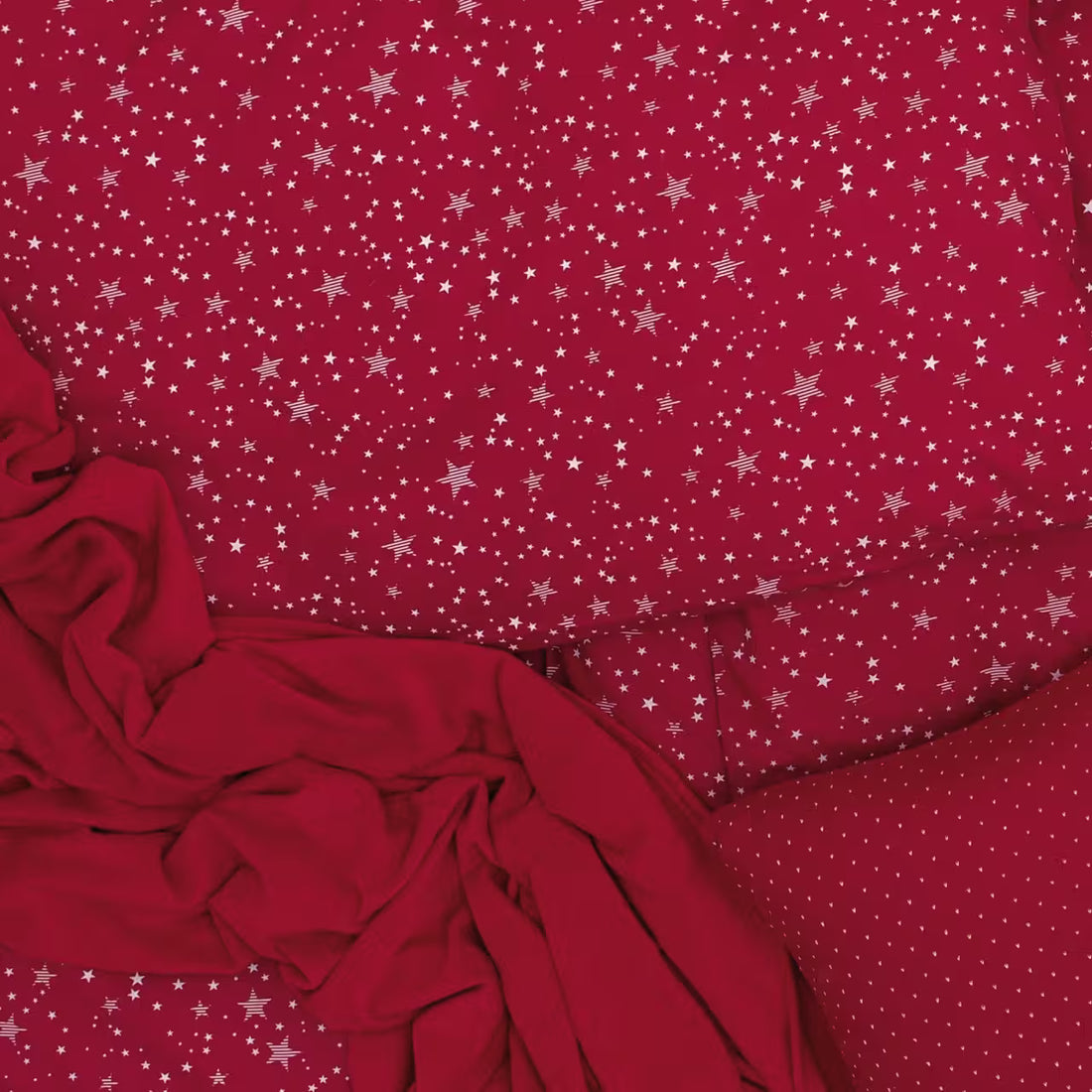 Obliečky KLASIK hviezdičky červená