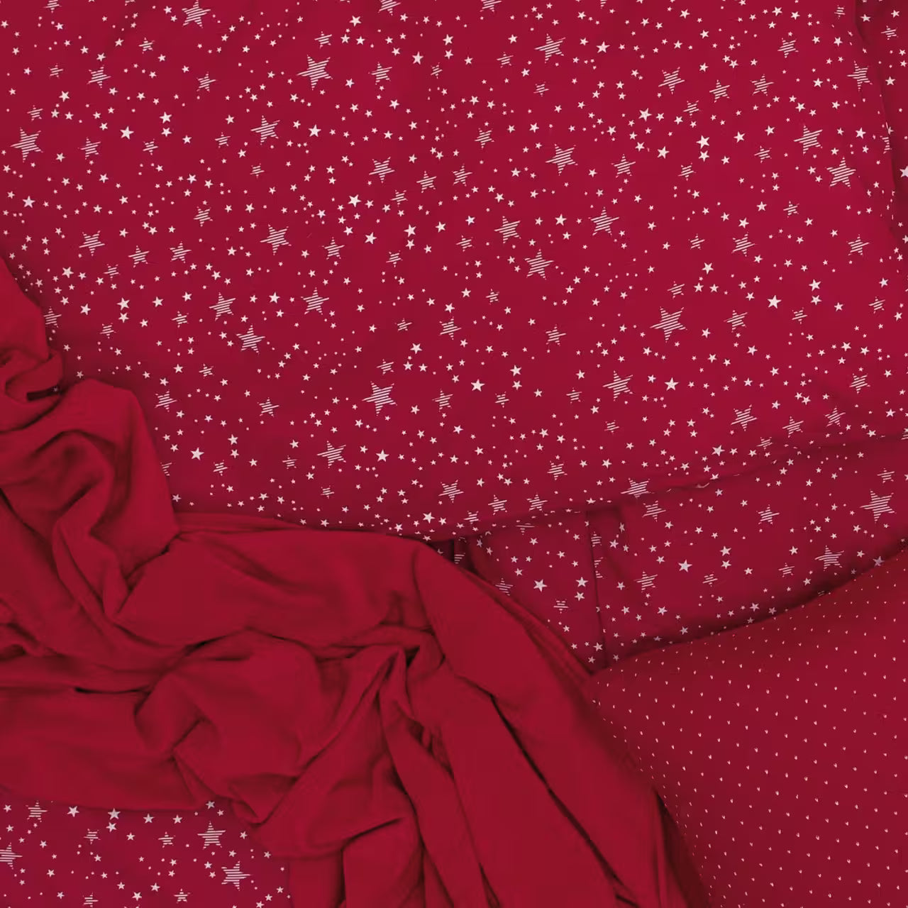 Obliečky KLASIK hviezdičky červená