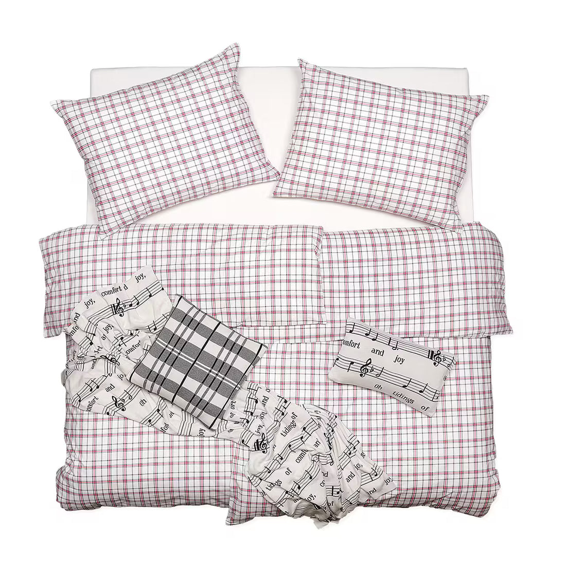 Obliečky KLASIK SOFT káro červená