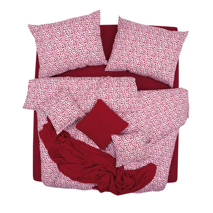 Obliečky KLASIK srdiečka biela červená