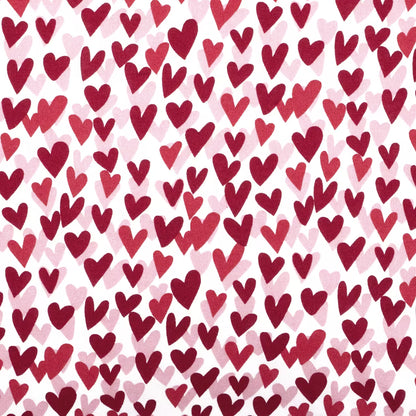 Obliečky KLASIK srdiečka biela červená