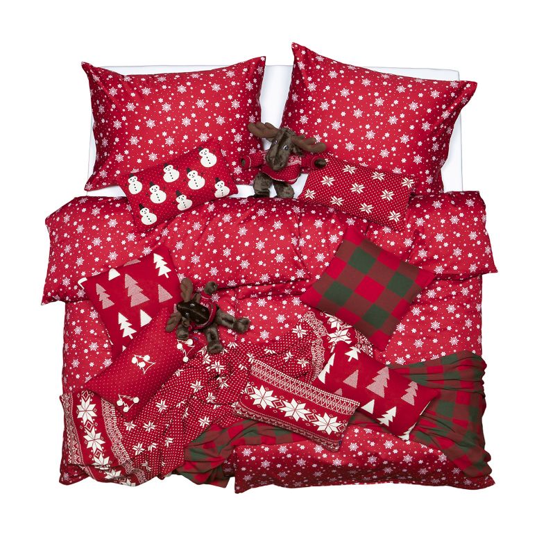 Obliečky KLASIK vločky červená