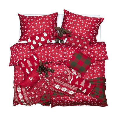 Obliečky KLASIK vločky červená