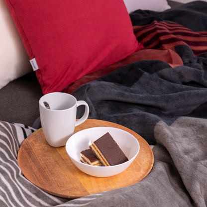 Deka VELURO moderná kocka sivá čierna tehlová