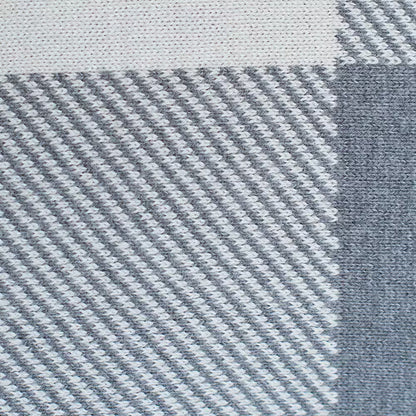 Deka pletená DESIGN kocky smotanová sivá