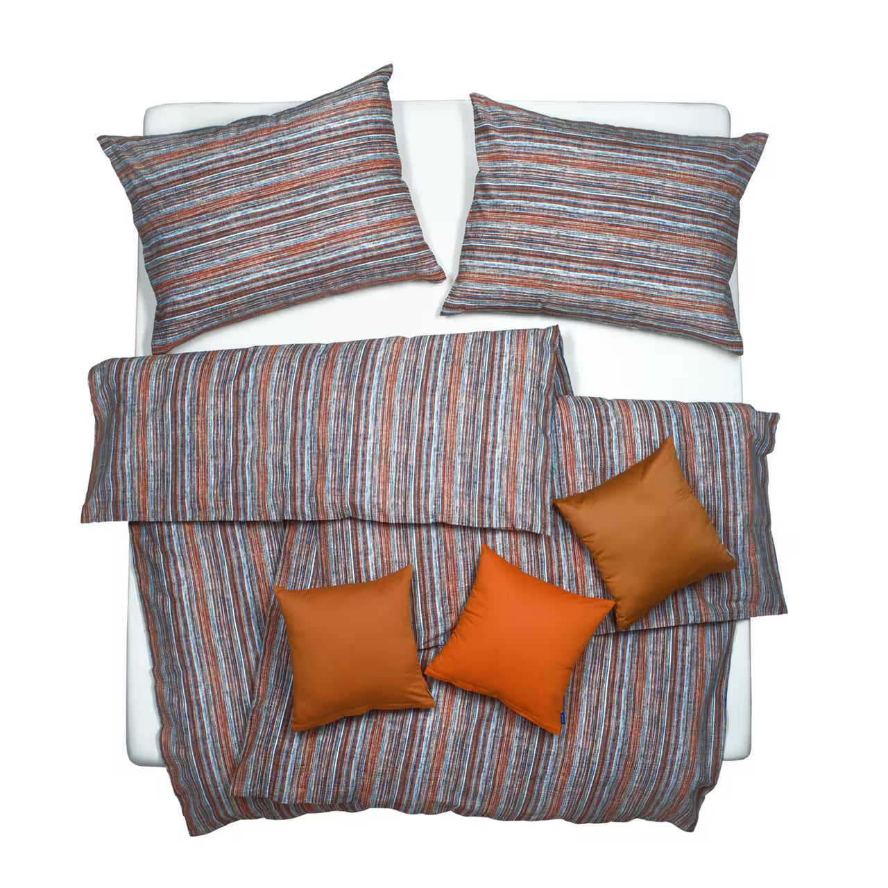 Obliečky KREP prúžky tyrkysová