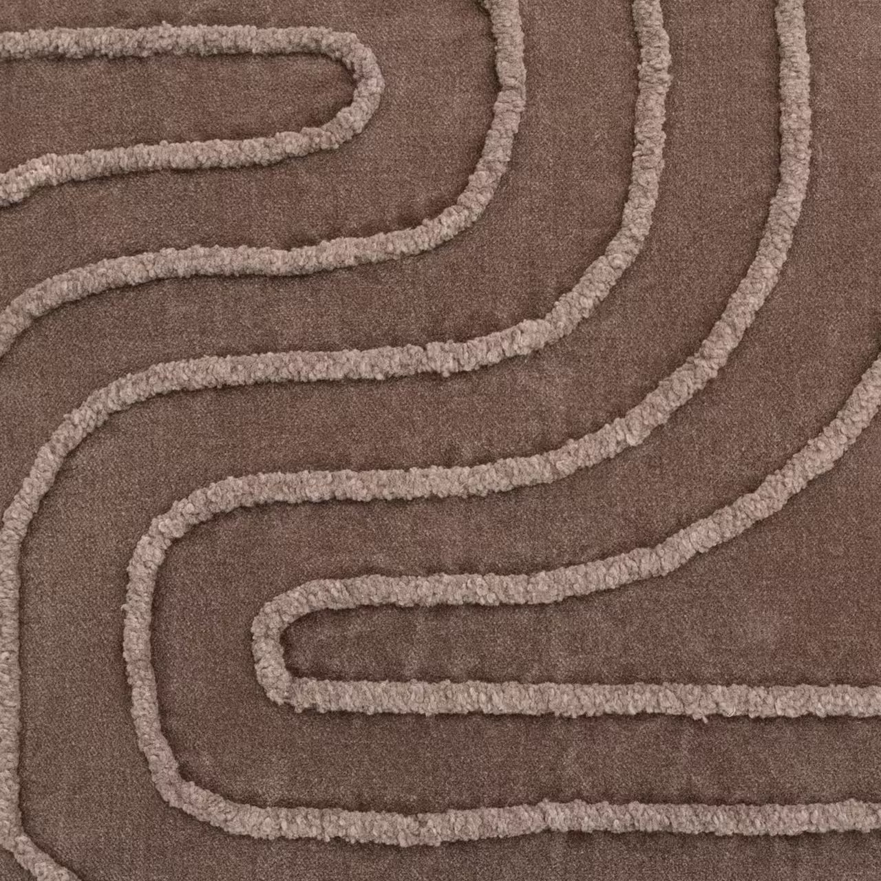 Dekoračný návlek COTTON VELVET krivky hnedá