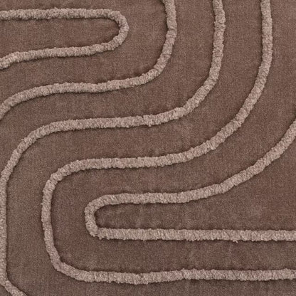 Dekoračný návlek COTTON VELVET krivky hnedá