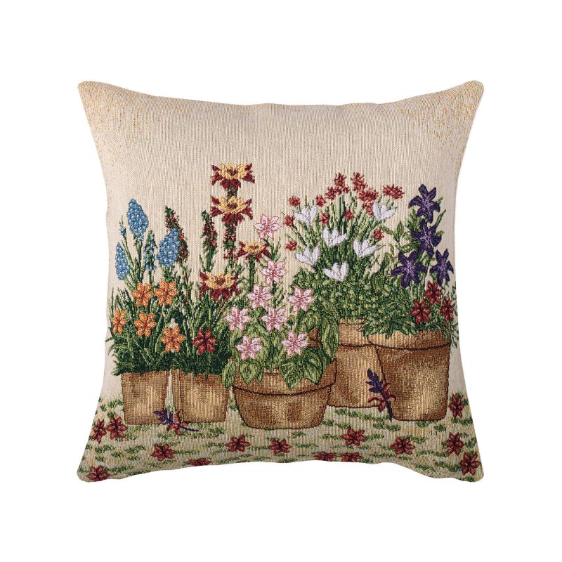 Dekoračný návlek MOTIV kvetináče béžová pestrá