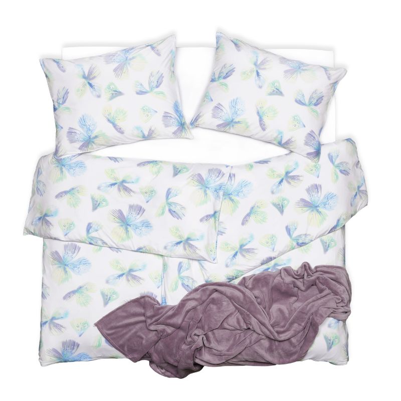 Obliečky JERSEY kvety tyrkysová