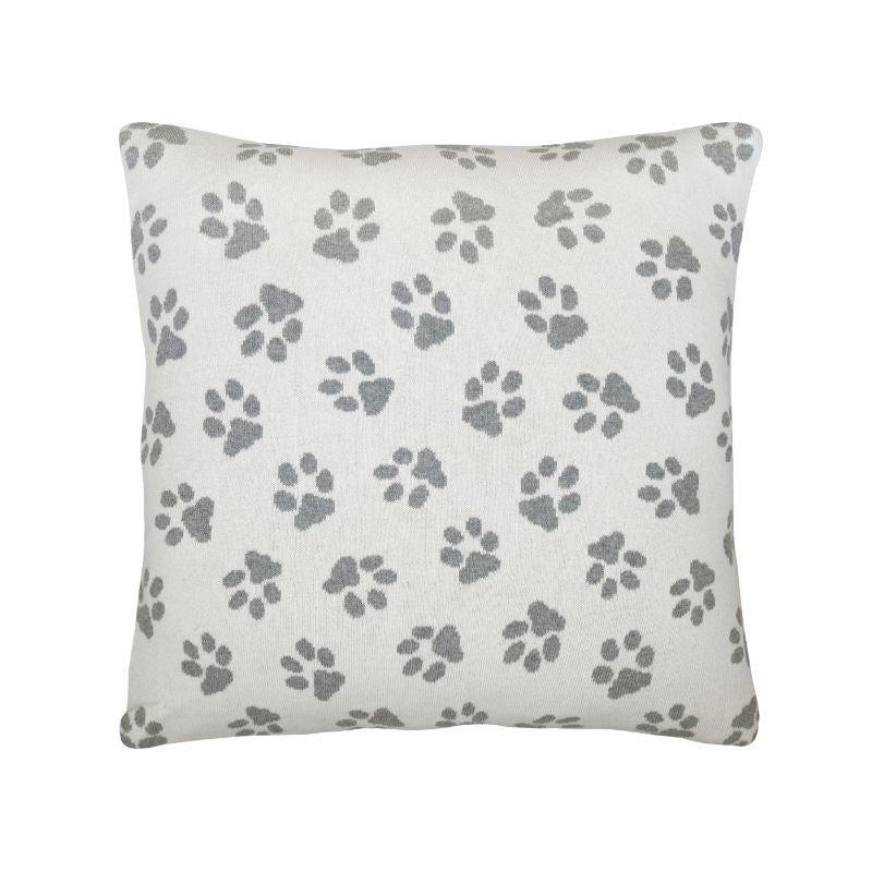 Dekoračný návlek pletený DESIGN labky smotanová