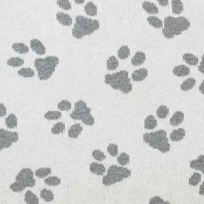 Dekoračný návlek pletený DESIGN labky smotanová