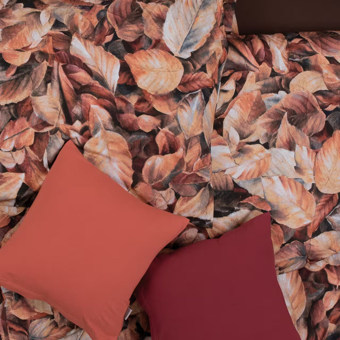 Obliečky ART JERSEY leaves hrdzavá