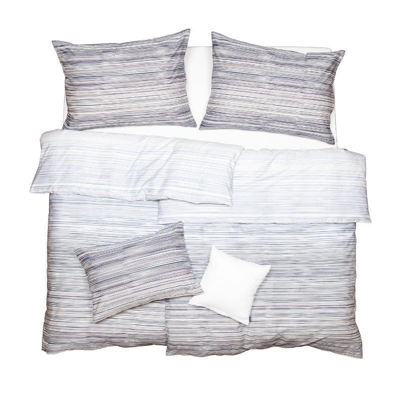 Obliečky SATÉN DESIGN lines biela modrá