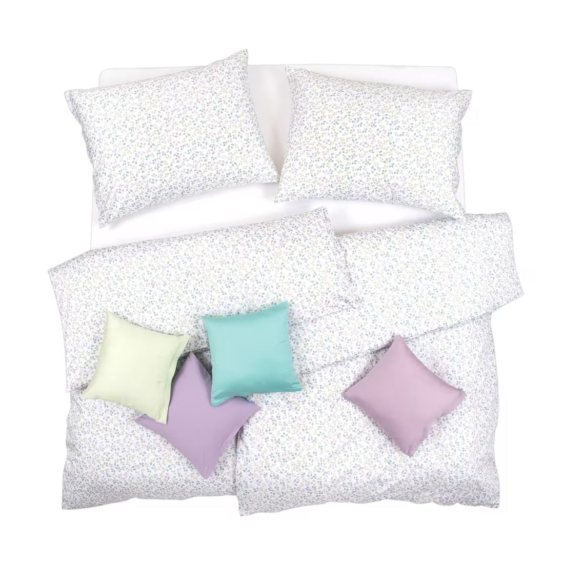 Obliečky KLASIK lístočky biela pastelová