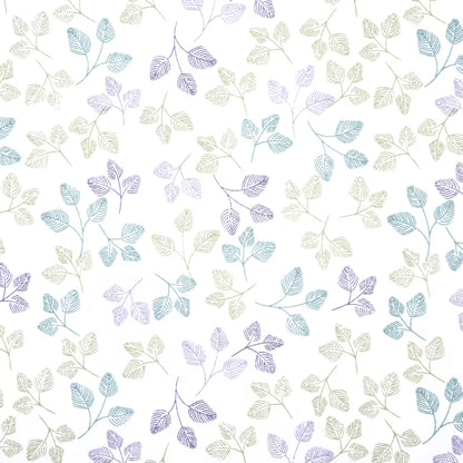 Obliečky KLASIK lístočky biela pastelová