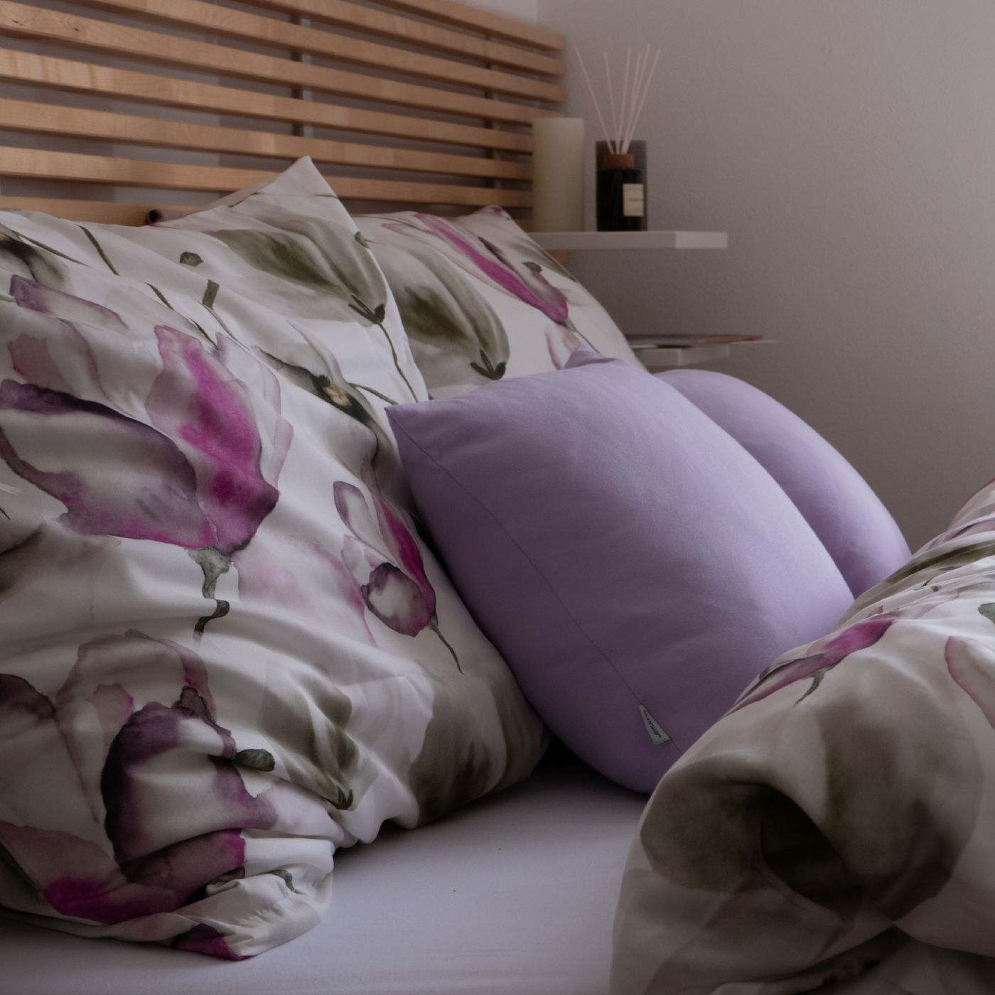 Obliečky SATÉN DESIGN magnolia biela ružová