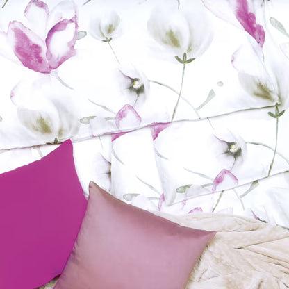 Obliečky SATÉN DESIGN magnolia biela ružová