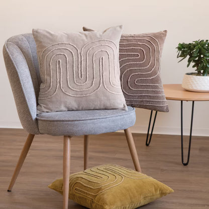 Dekoračný návlek COTTON VELVET meandry béžová