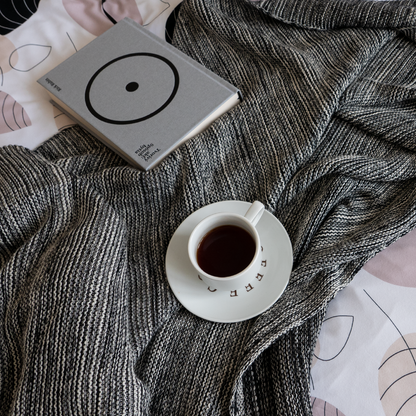 Deka pletená MELANGE melír čierna