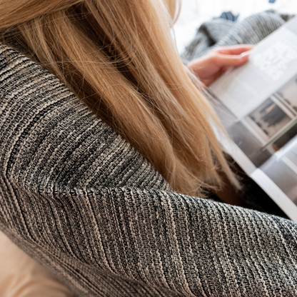 Deka pletená MELANGE melír čierna