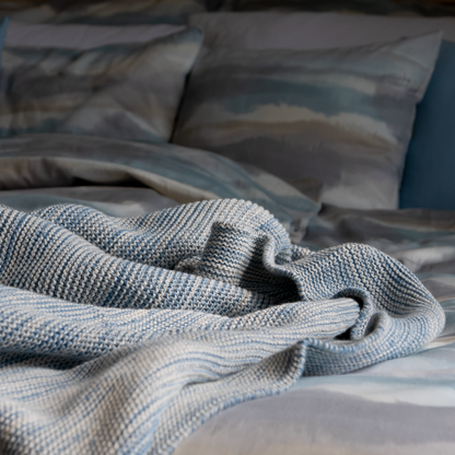 Deka pletená MELANGE melír svetlá modrá