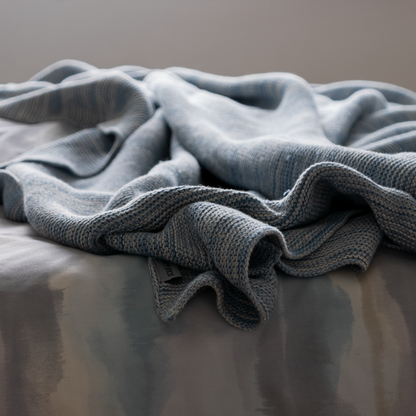 Deka pletená MELANGE melír svetlá modrá