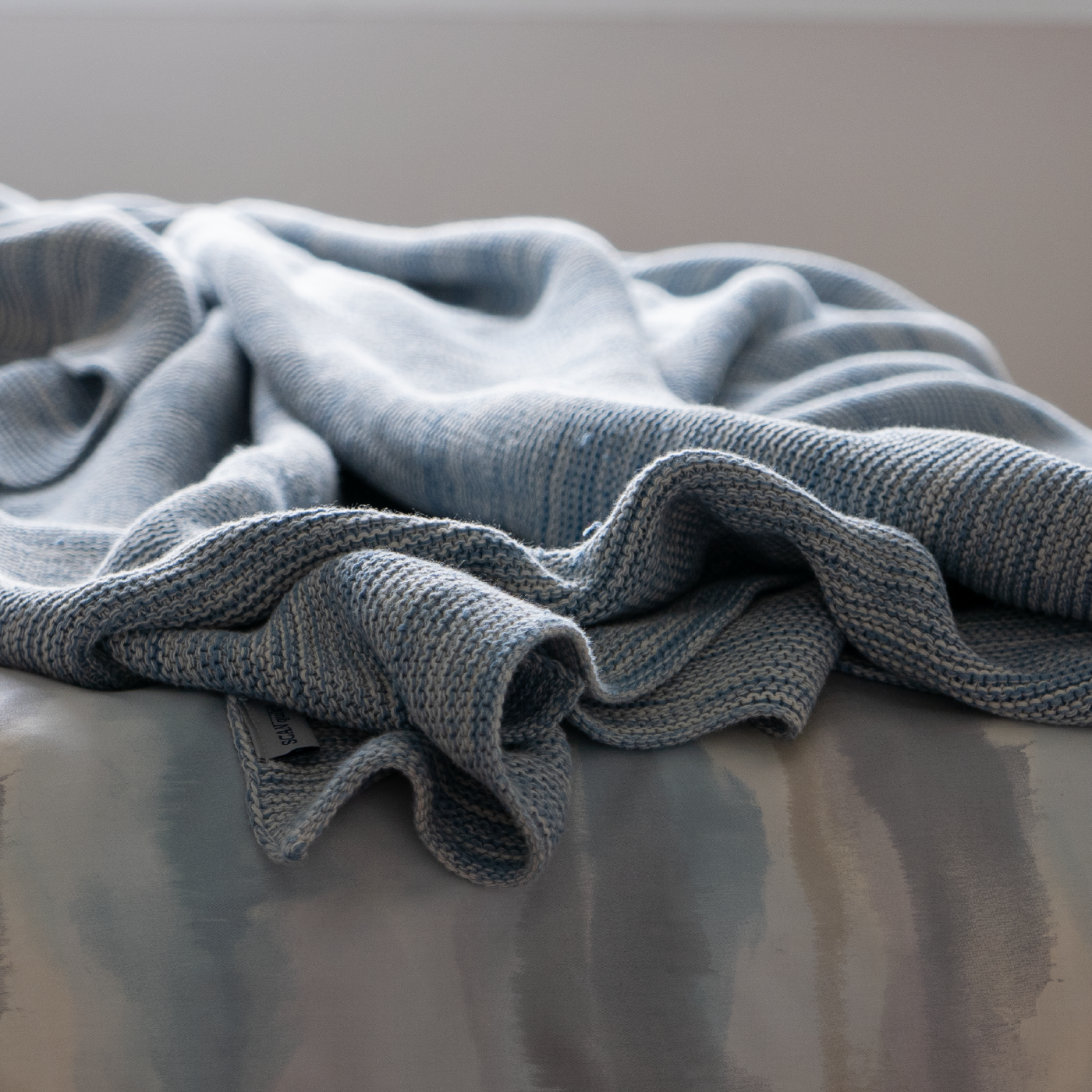 Deka pletená MELANGE melír svetlá modrá