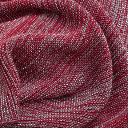 Deka pletená MELANGE LUREX melír červená strieborná