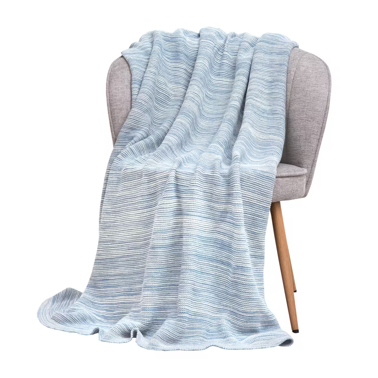 Deka pletená MELANGE melír svetlá modrá