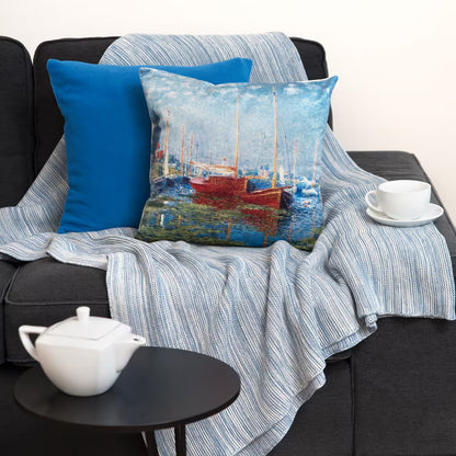 Deka pletená MELANGE melír svetlá modrá