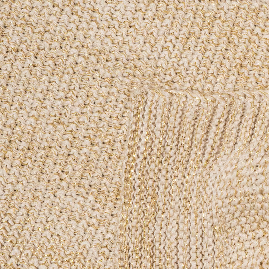 Deka pletená MELANGE LUREX melír smotanová zlatá