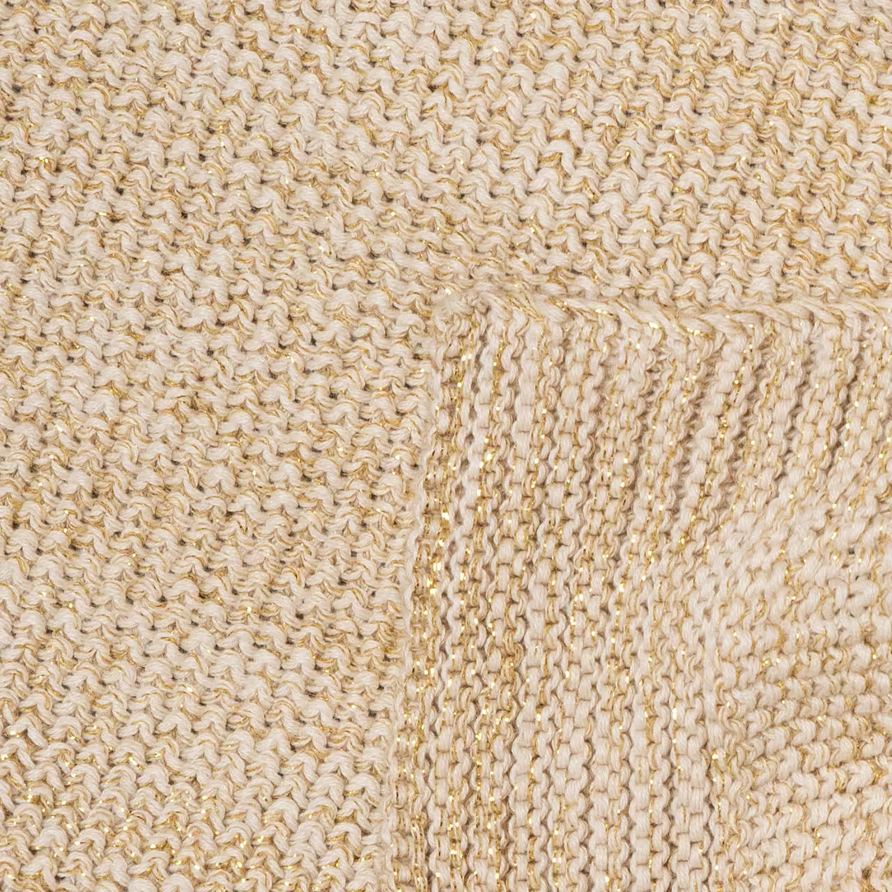 Deka pletená MELANGE LUREX melír smotanová zlatá