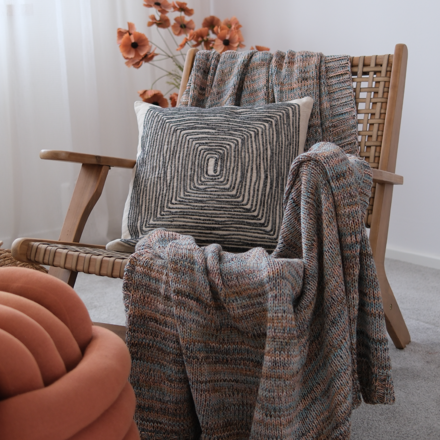 Deka pletená MELANGE LUREX melír pastelová