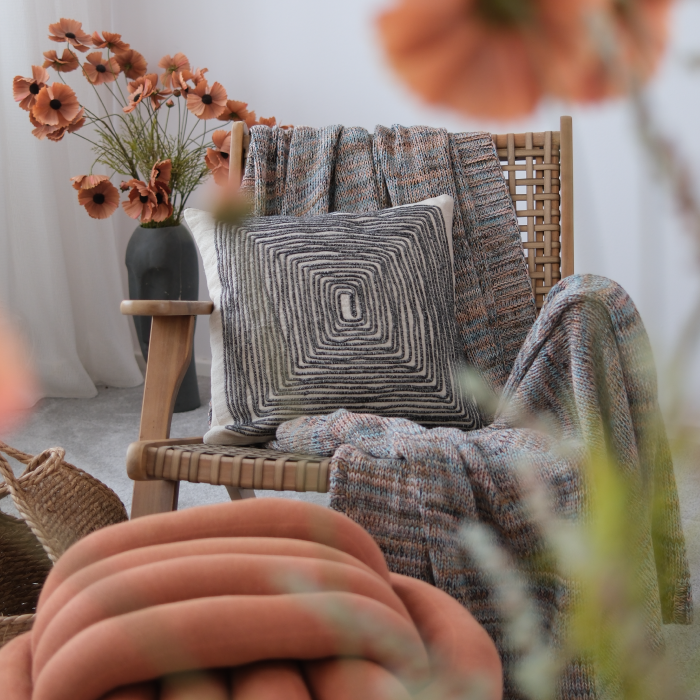 Deka pletená MELANGE LUREX melír pastelová