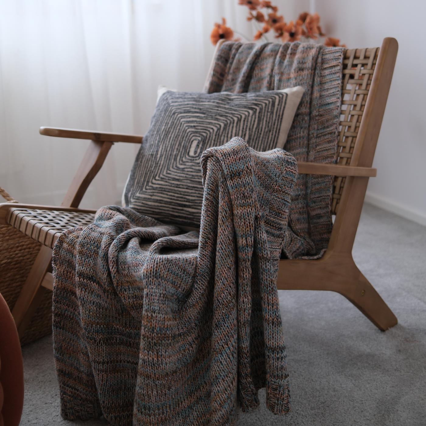 Deka pletená MELANGE LUREX melír pastelová