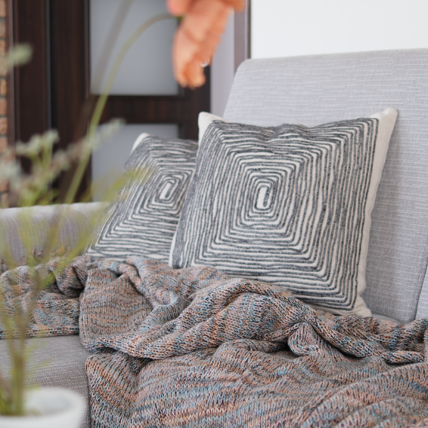 Deka pletená MELANGE LUREX melír pastelová