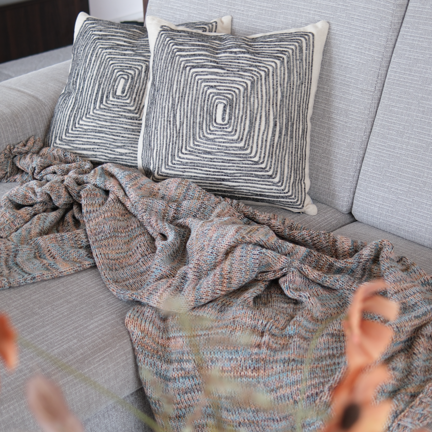 Deka pletená MELANGE LUREX melír pastelová