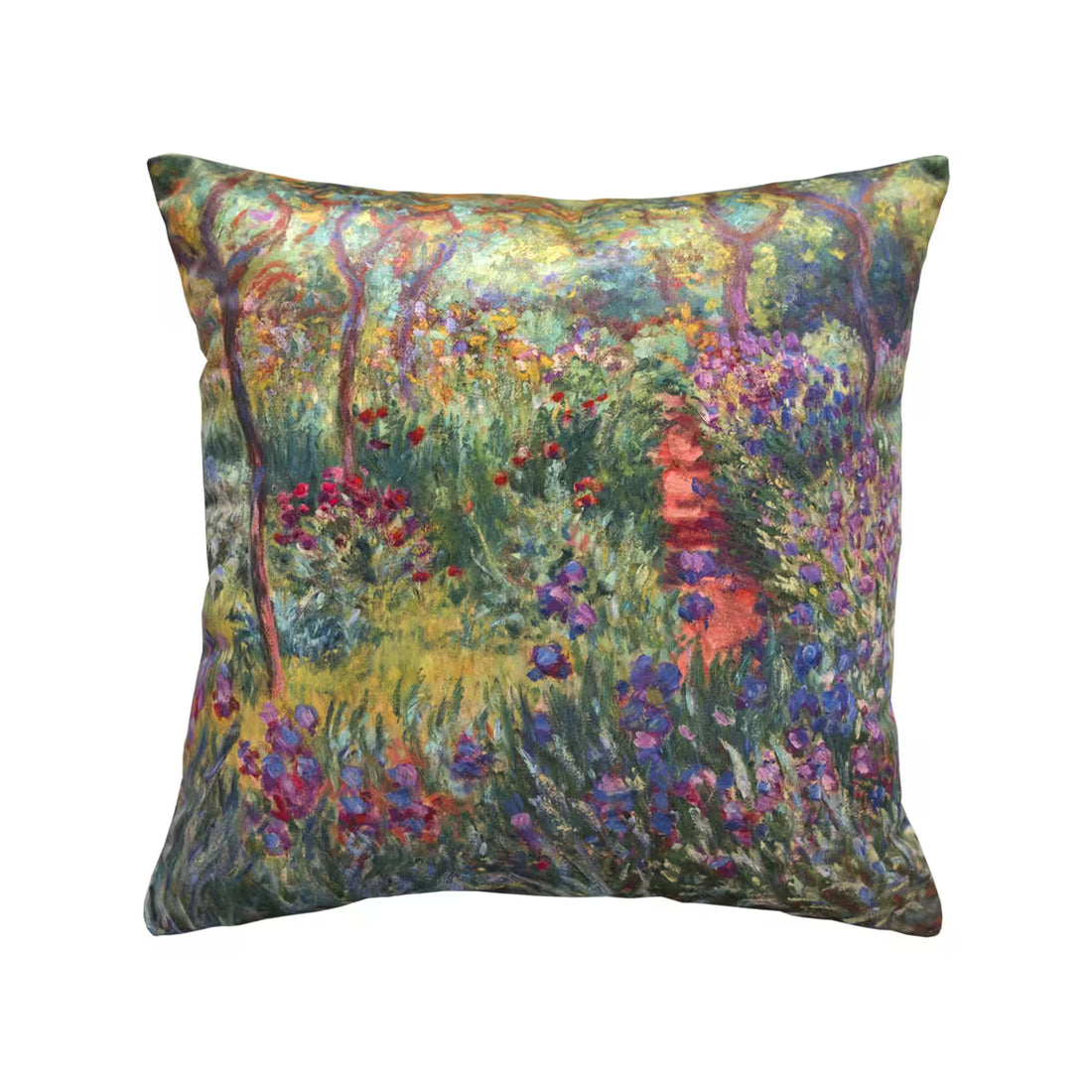 Dekoračný návlek ART VELVET Monet - záhrada s kosatcami