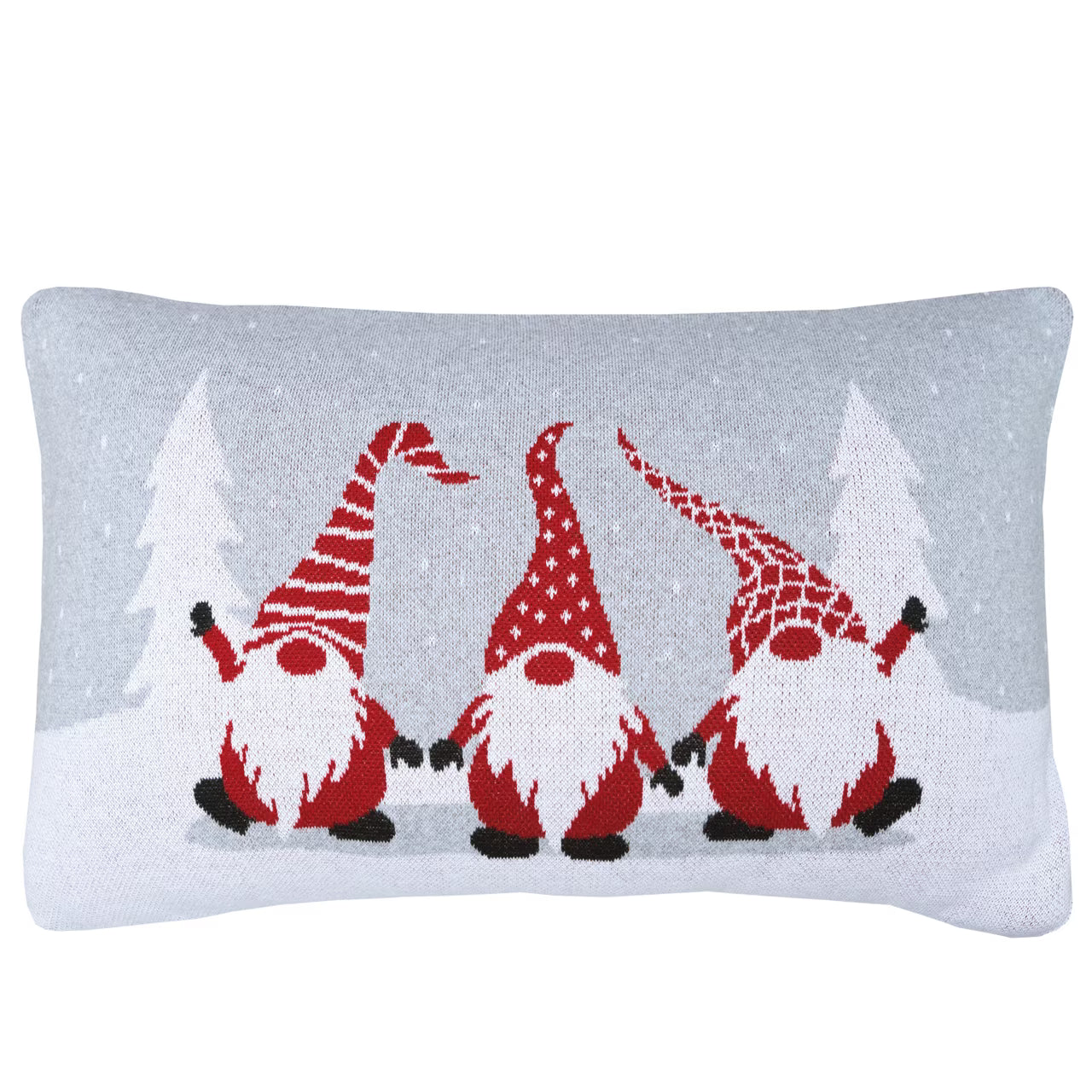 Dekoračný návlek pletený DESIGN elfovia sivá červená