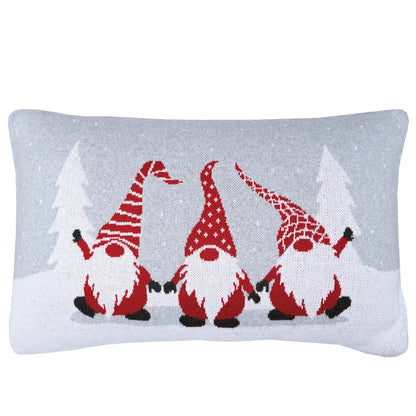 Dekoračný návlek pletený DESIGN elfovia sivá červená